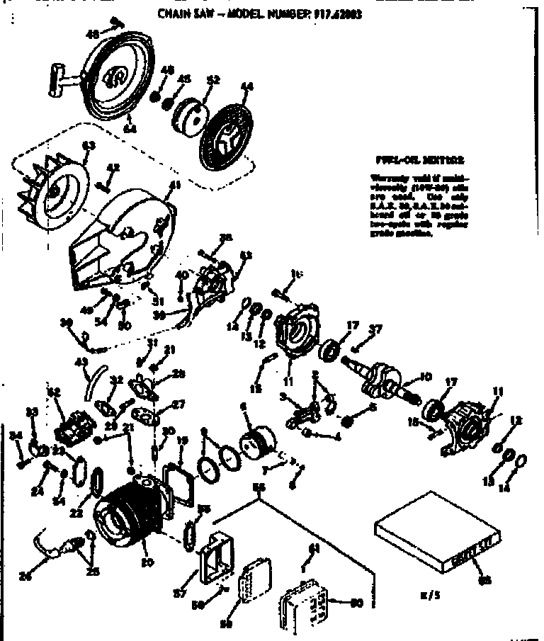 Craftsman 91762803 chain saw diagram