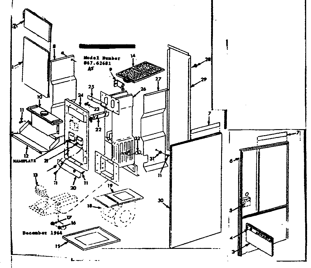 Kenmore 86762681 furnace assemblies diagram