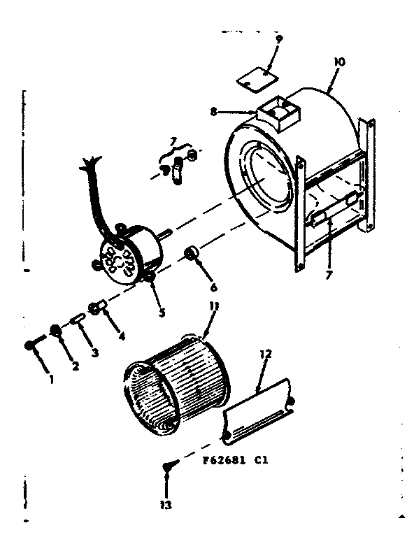 Kenmore 86762681 h-q blower assembly diagram
