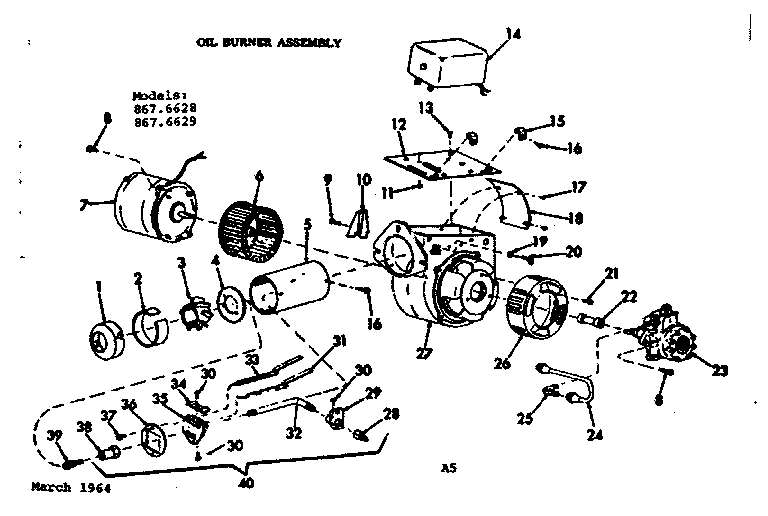 Kenmore 8676629 oil burner assembly diagram