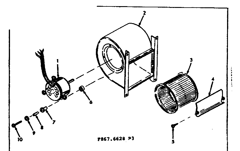 Kenmore 8676629 h-q blower assembly diagram
