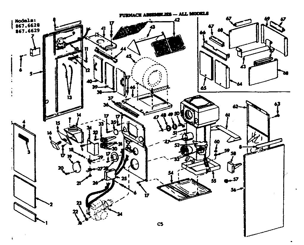 Kenmore 8676629 furnace assemblies diagram