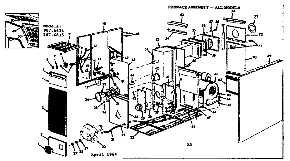 Kenmore 8676635 furnace assembly diagram