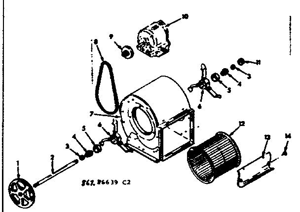 Kenmore 8676639 h-q blower assembly diagram