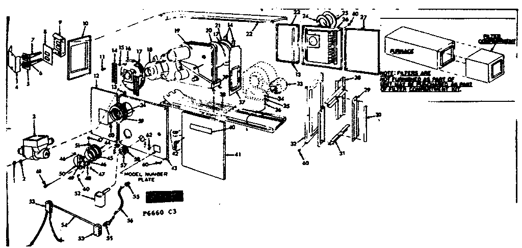 Kenmore 8676660 furnace assembly diagram