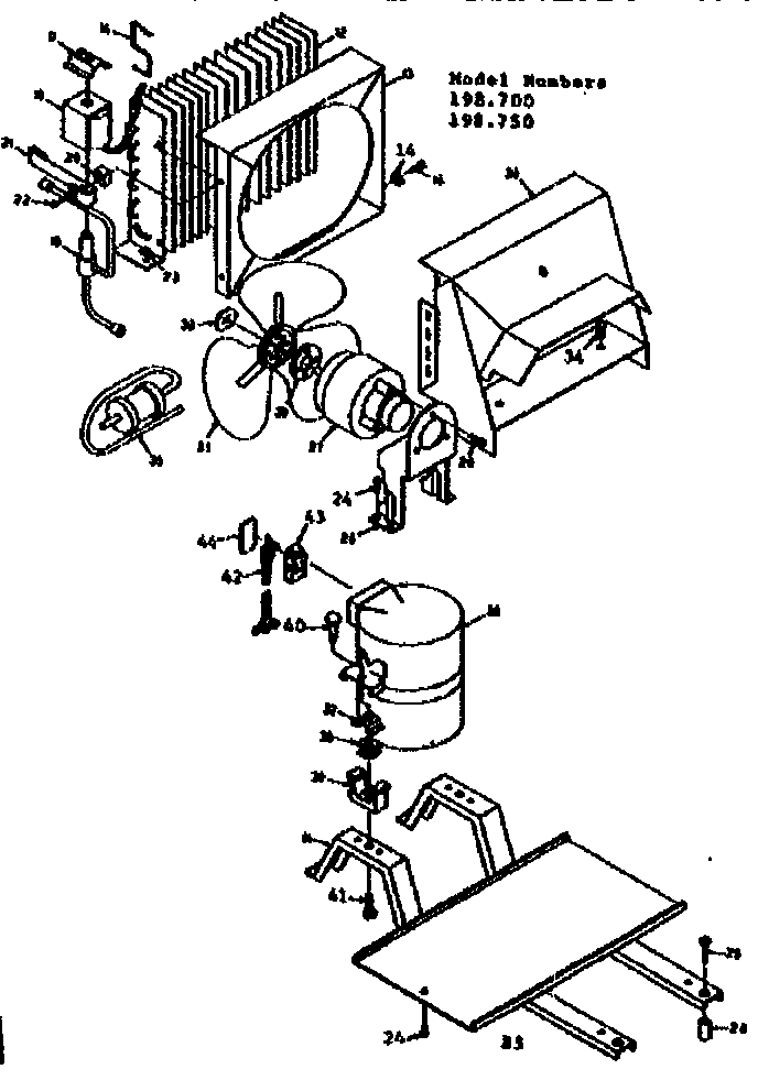 Kenmore 198750 ice cube maker unit parts diagram