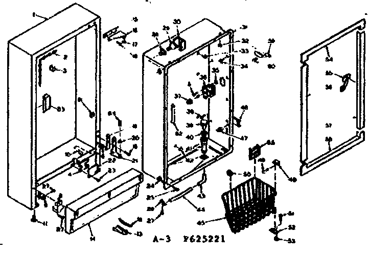 Kenmore 106625221 cabinet parts diagram