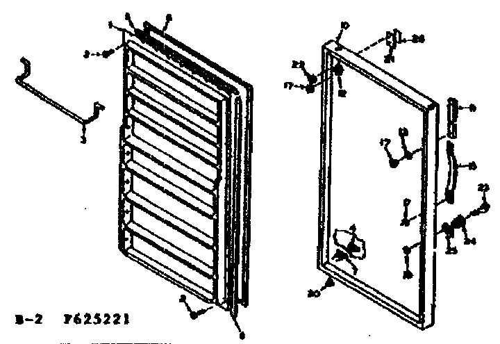Kenmore 106625221 door parts diagram