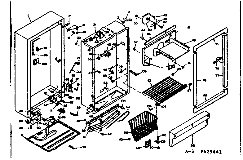 Kenmore 106625441 cabinet parts diagram