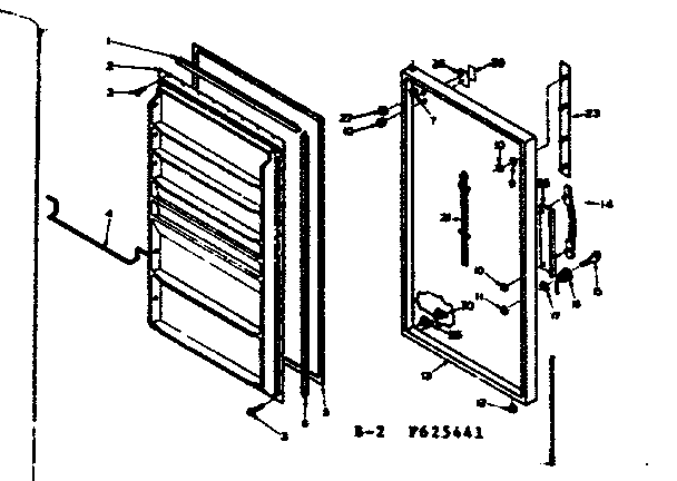 Kenmore 106625441 door parts diagram
