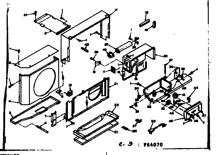 Kenmore 10664070 air flow parts diagram