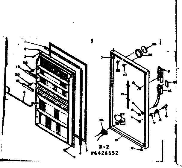 Kenmore 1066426152 door parts diagram