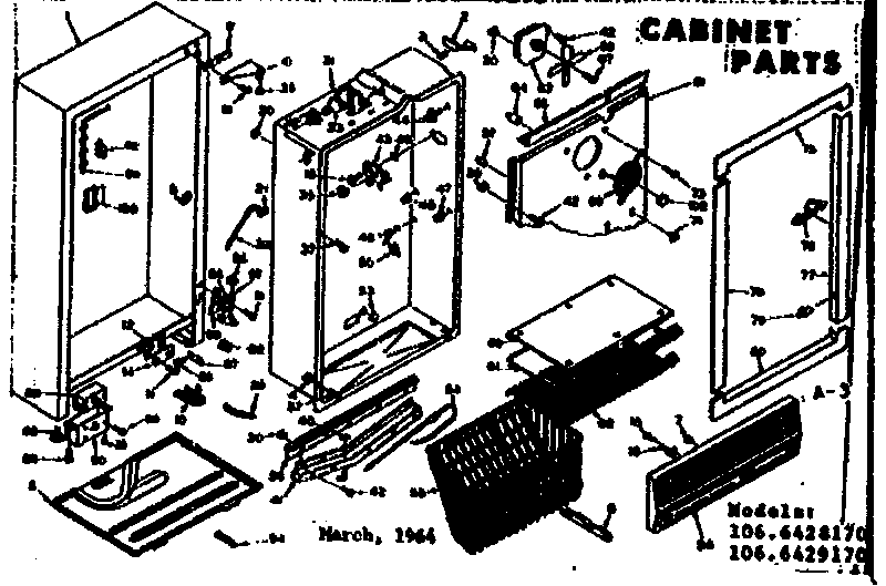 Kenmore 1066428170 cabinet parts diagram