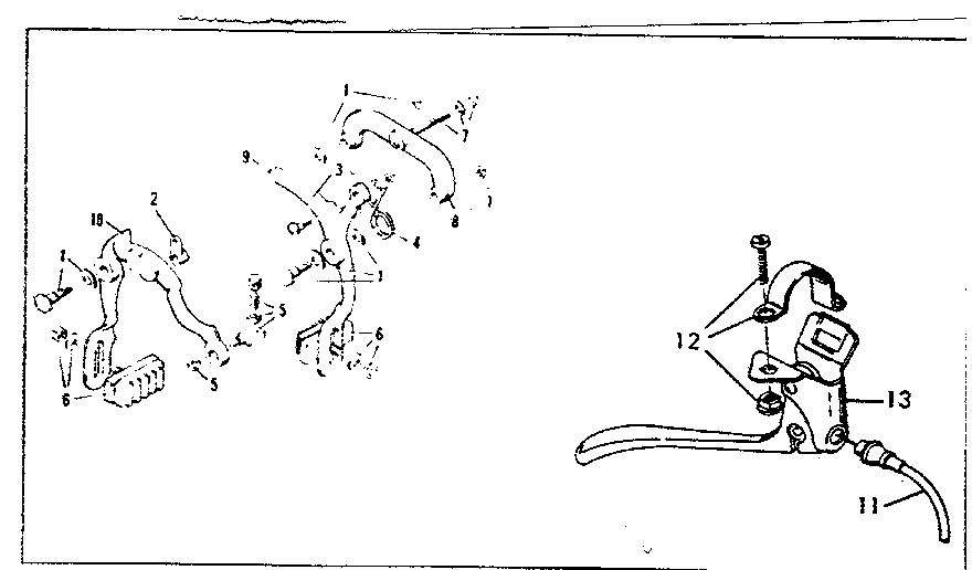 Sears 502473990 rear caliper hand brake replacement parts diagram