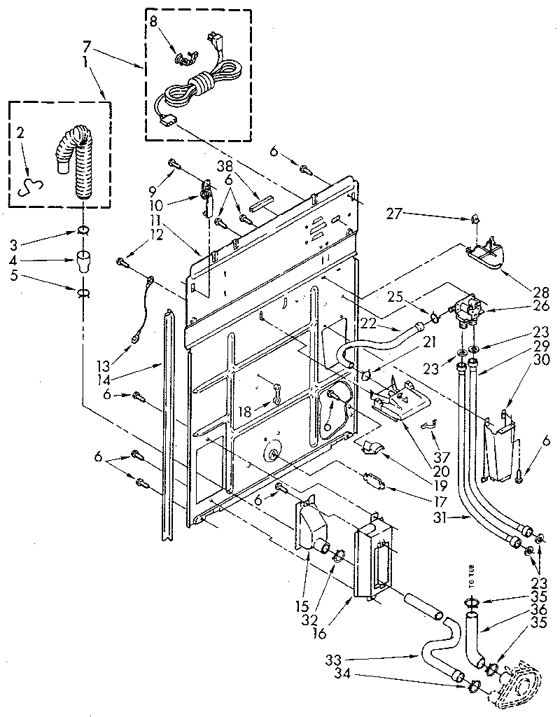 Kenmore 11082673110 rear panel diagram