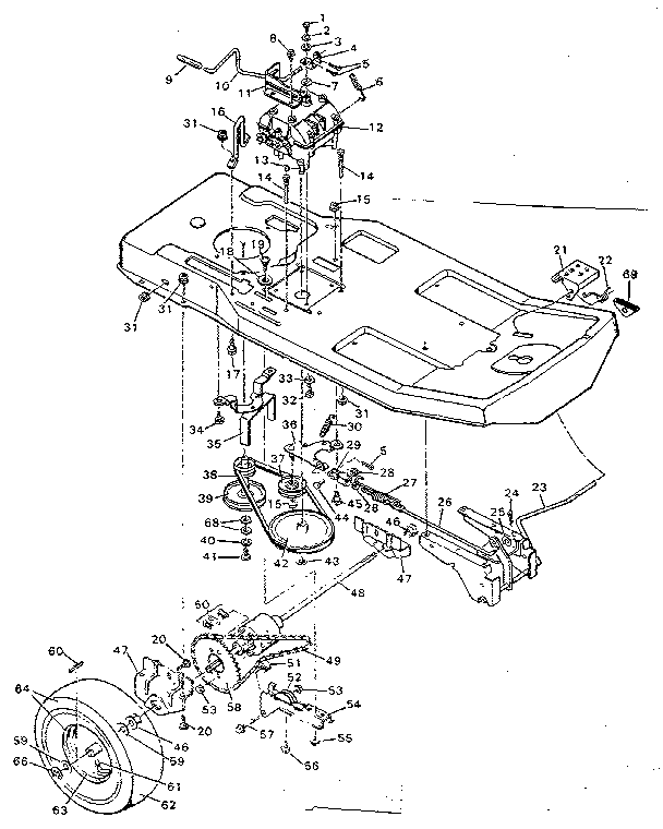 Craftsman 502255621 replacement parts drive system diagram