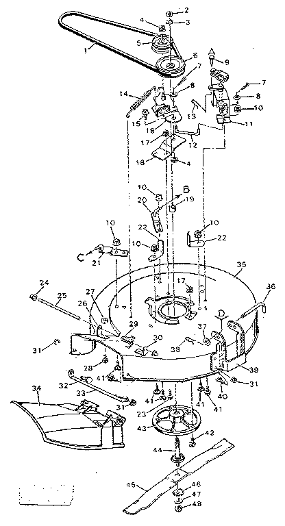 Craftsman 502255621 replacement parts blade housing diagram