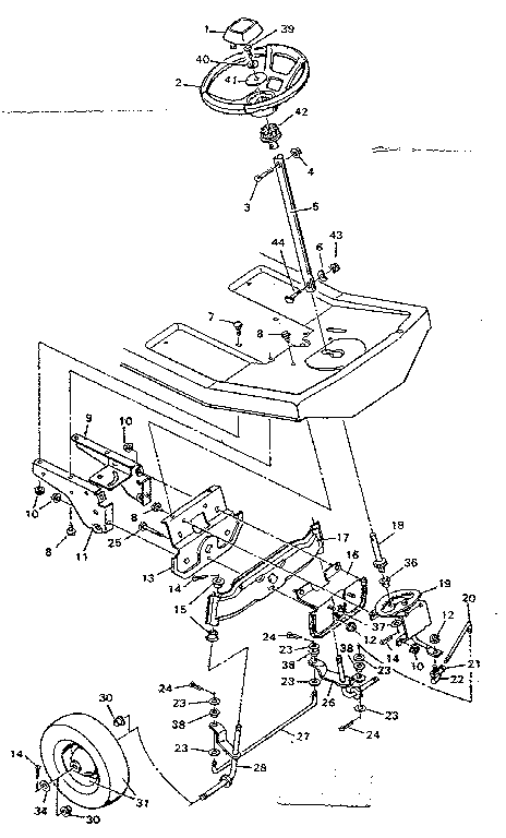 Craftsman 502255622 replacement parts steering system diagram