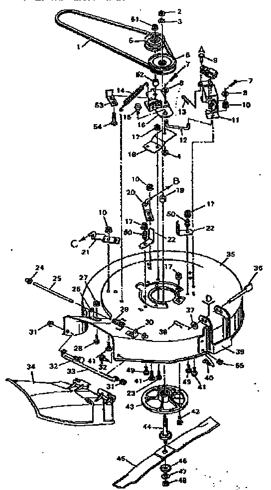 Craftsman 502255623 replacement parts blade housing suspension diagram