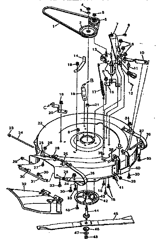 Craftsman 502255630 mower deck diagram