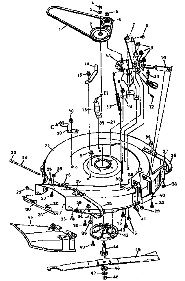 Craftsman 502255631 replacement parts blade housing diagram