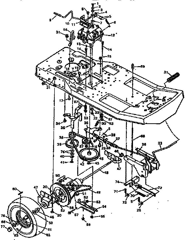 Craftsman 502255632 replacement parts drive system diagram