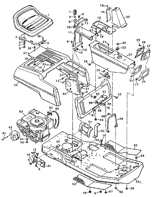 Craftsman 502255651 replacement parts body and chassis diagram