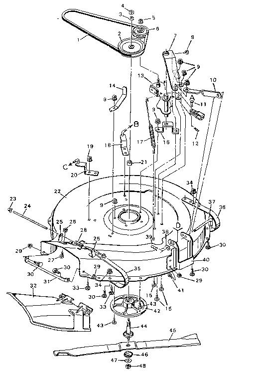 Craftsman 502255651 replacement parts blade housing diagram