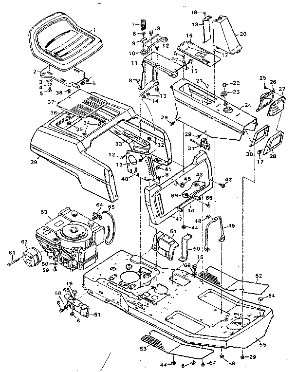 Craftsman 502255650 replacement parts body and chassis diagram