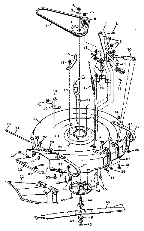 Craftsman 502255650 replacement parts blade housing diagram