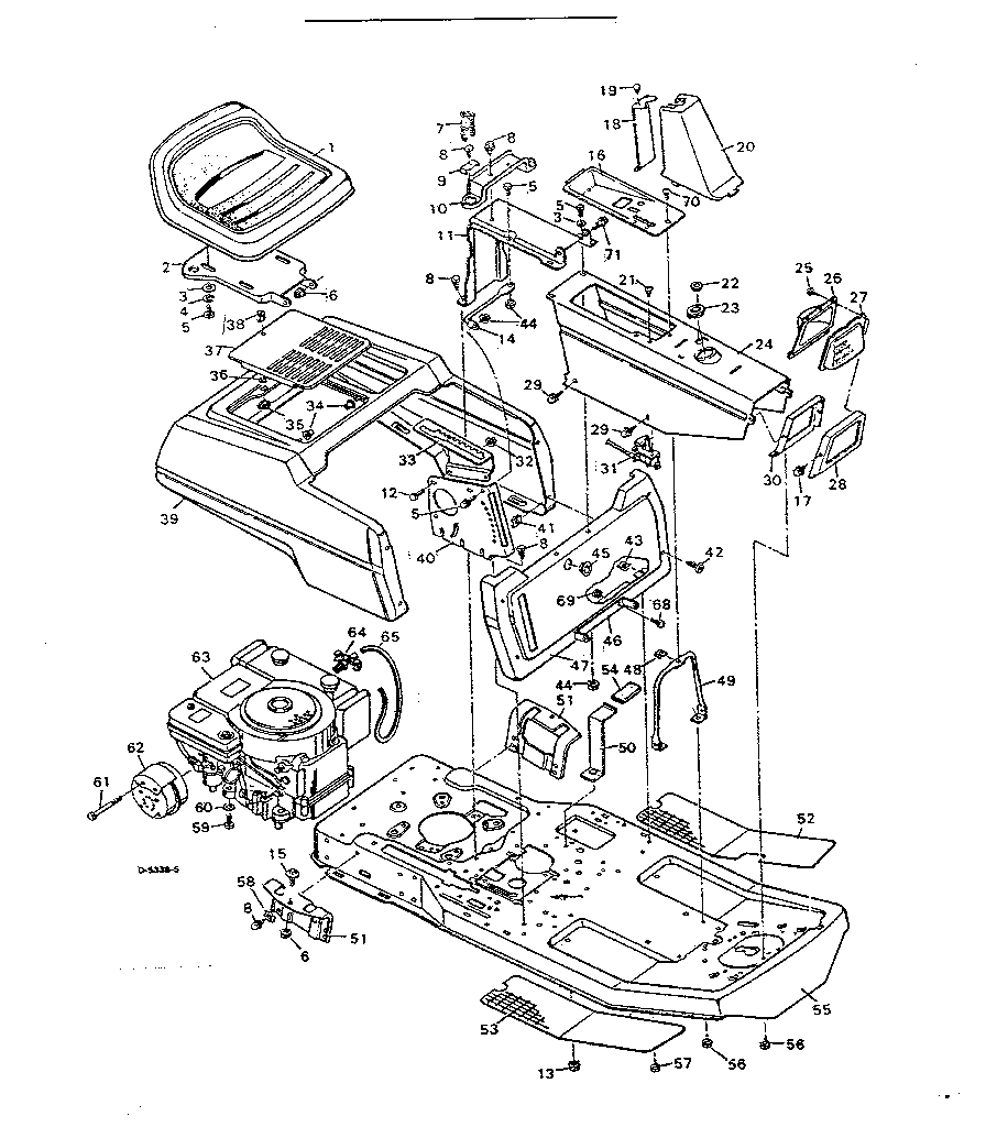 Craftsman 502255653 replacement parts body and chassis diagram
