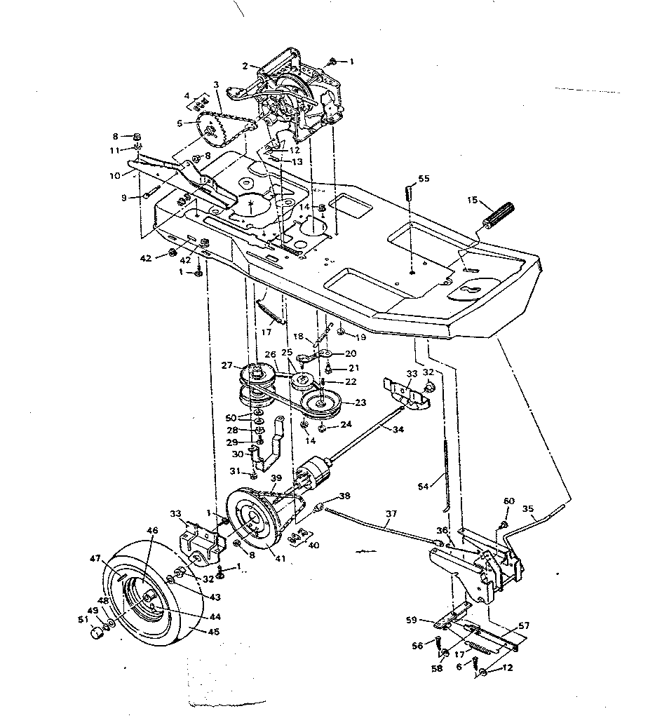 Craftsman 502255653 replacement parts drive system diagram
