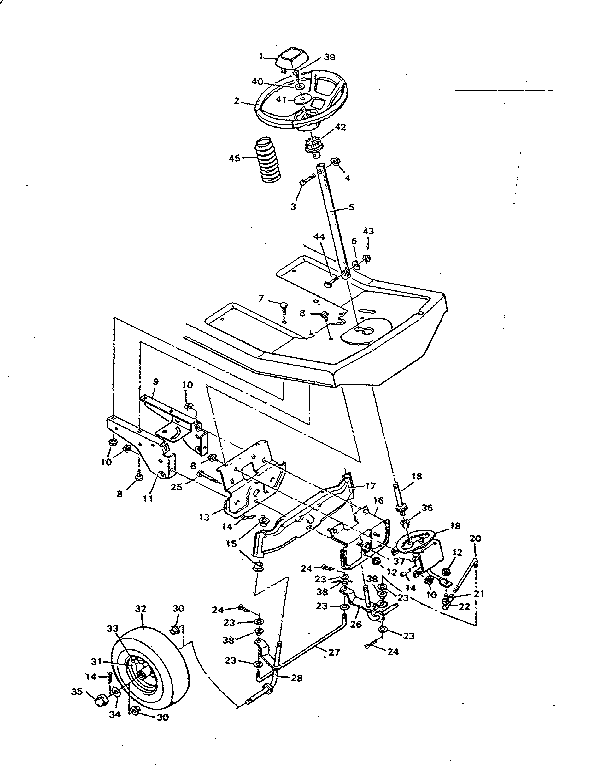 Craftsman 502255653 replacement parts steering system diagram