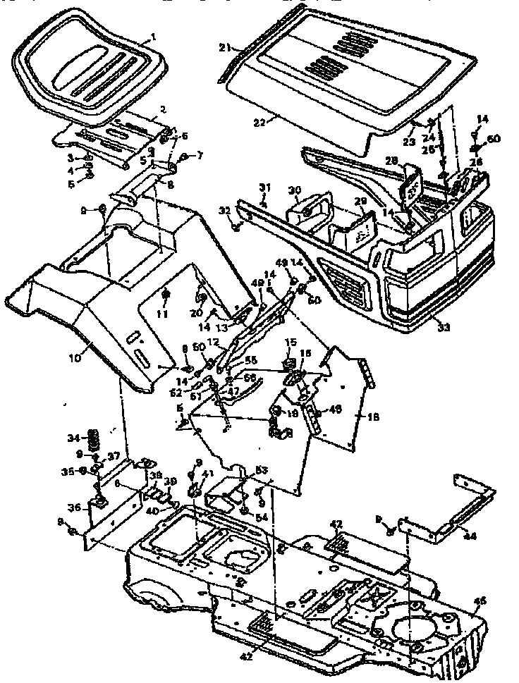 Craftsman 502255751 chassis & hood diagram