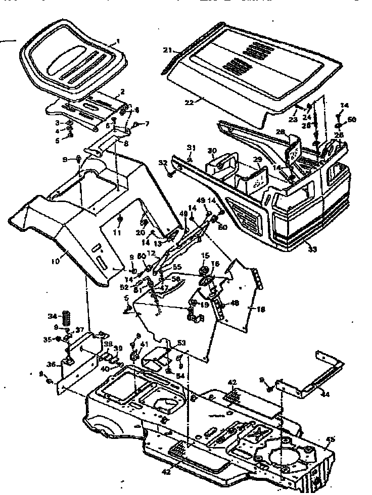 Craftsman 502255752 chassis & hood diagram