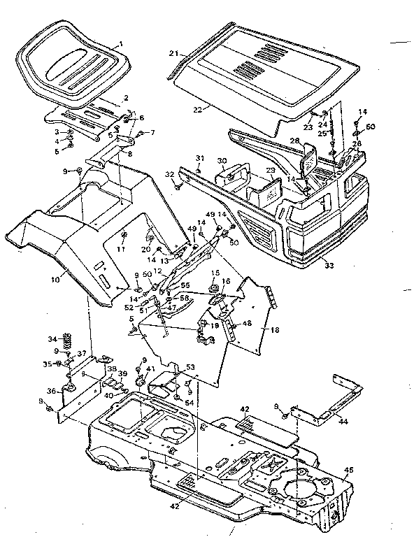 Craftsman 502255760 chassis & hood diagram