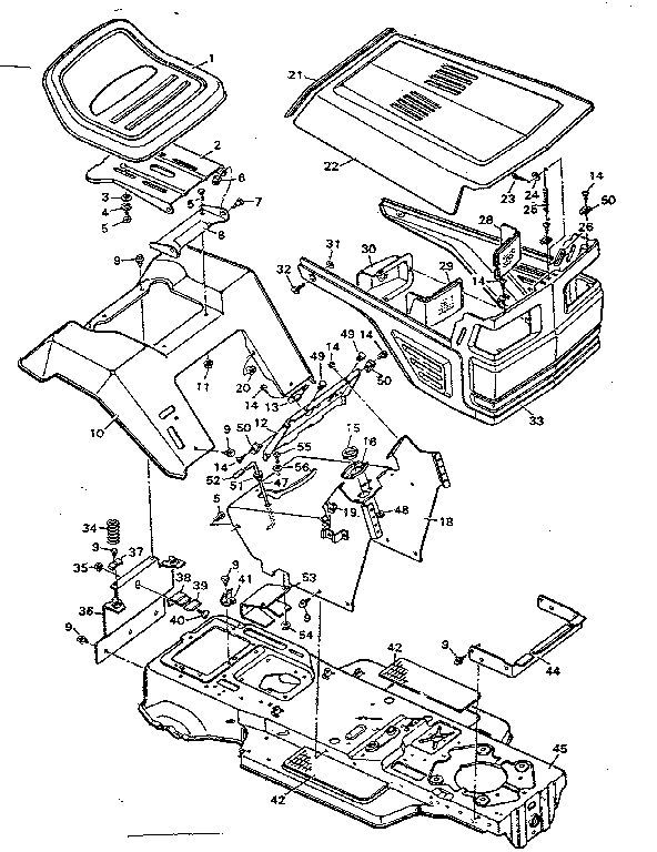 Craftsman 502255761 chassis & hood diagram