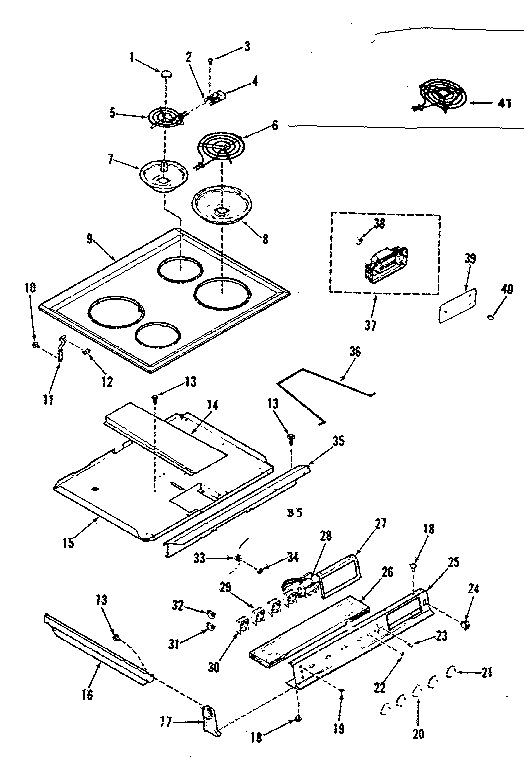 Kenmore 9114658610 main top section diagram