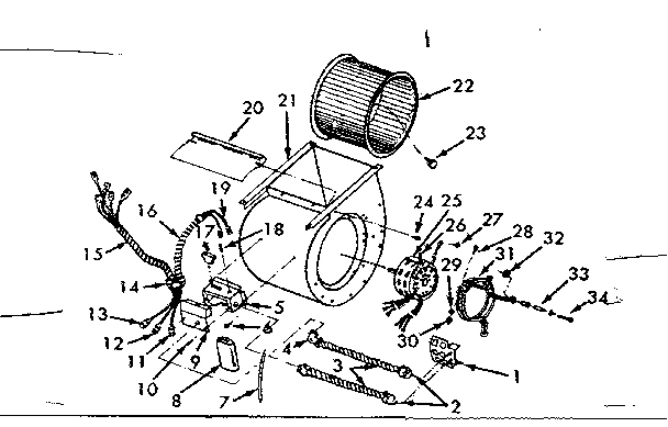 Kenmore 867763344 blower assembly diagram