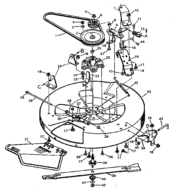 Craftsman 502254130 blade housing bottom half diagram