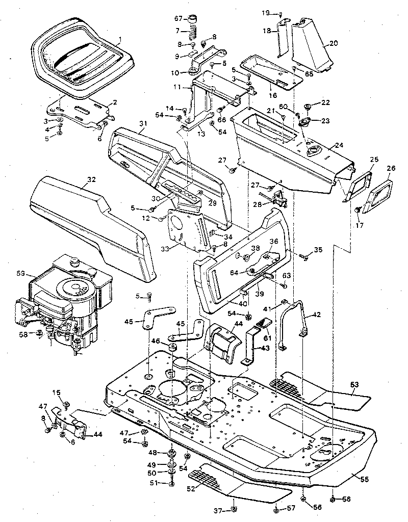 Craftsman 502254140 replacement parts body and chassis diagram