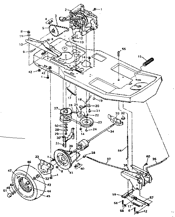 Craftsman 502254140 replacement parts drive system diagram