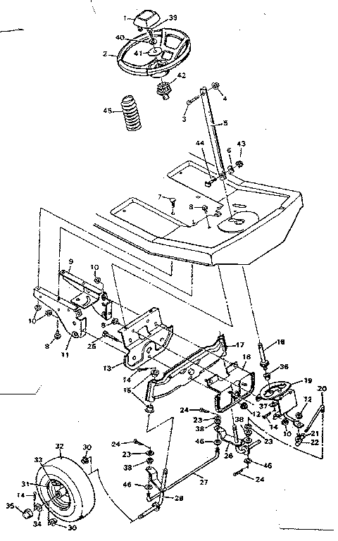 Craftsman 502254140 replacement parts steering system diagram