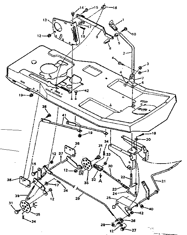 Craftsman 502254140 replacement parts blade housing suspension diagram