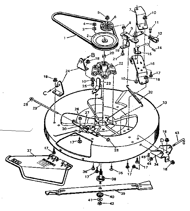 Craftsman 502254140 blade housing bottom half diagram