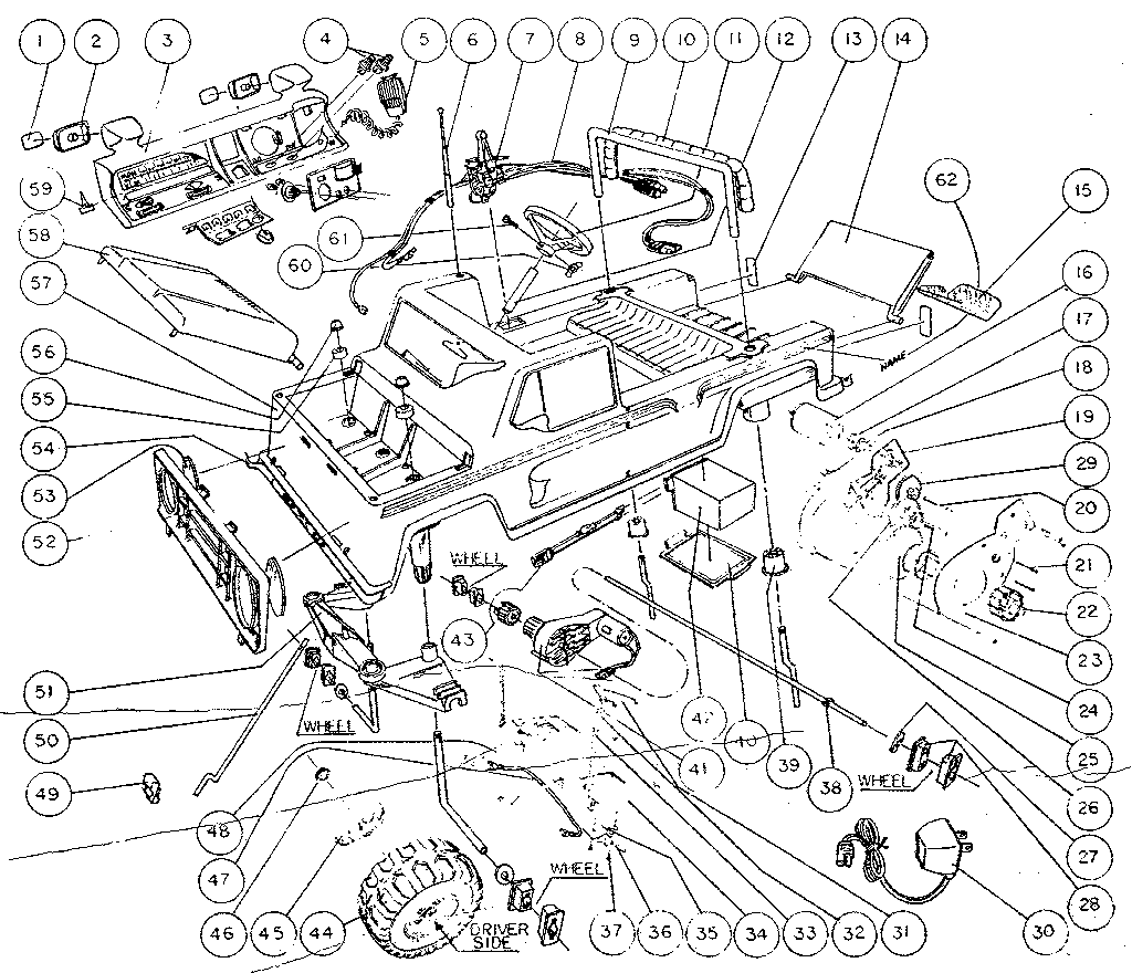 Power Wheels 3178 replacement parts diagram