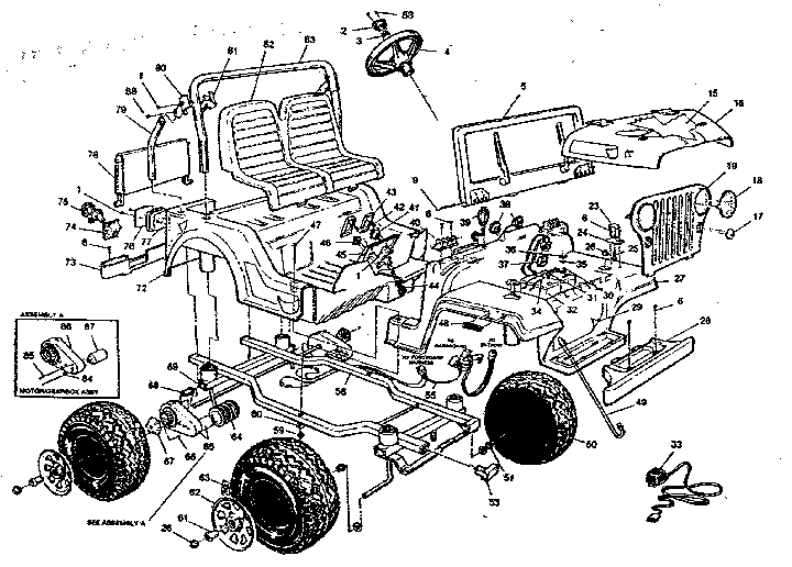 Power Wheels PP982 replacement parts diagram