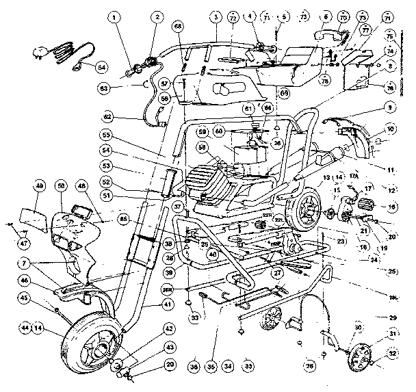 Power Wheels PP982 main frame diagram