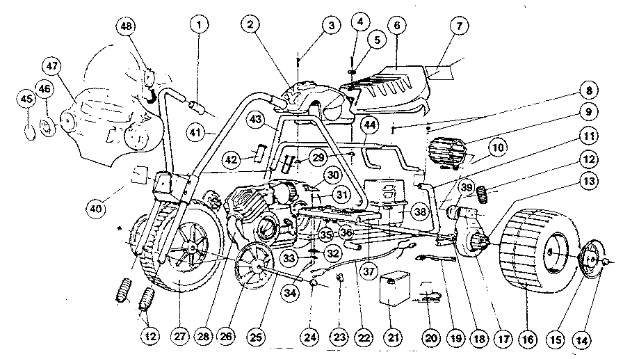 Power Wheels 7182 replacement parts diagram