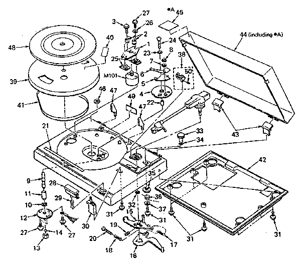 Sony PS-LX235 cabinet and chassis diagram